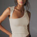 Color-Apricot-Spring Summer Irregular Asymmetric Neckline Top Sexy Backless T shirt Slim Fit Vest Outer Wear Women-Fancey Boutique