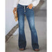 Color-Navy Blue-Spring Summer Retro Slimming Multi Button High Waist Micro Pull Washed Women Jeans-Fancey Boutique