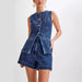 Summer Casual Sleeveless High Waist Women Denim Shorts Sets-Fancey Boutique