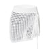 Women Clothing Summer Solid Color Mesh Hollow Out Cutout out Side Slit Pleated Rope Woolen Skirt-White-Fancey Boutique