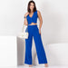 Color-Blue-Casual Set Women Solid Color Sleeveless Cropped Women Loose Trousers Two Piece Set-Fancey Boutique