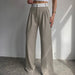 Color-Gray-Autumn Solid Color Slimming Casual Pants Niche Design Mopping Work Pant-Fancey Boutique