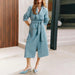 Graceful Blazer Women Autumn Long Trench Coat All Match Lace up High Grade Long Women-Blue-Fancey Boutique