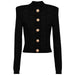 Color-Black Coat-Long Sleeve Short round Neck Hollow Out Cutout out Knitwear Dress Vest Shorts Women-Fancey Boutique