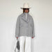 Color-Gray-Autumn Winter Woolen Coat Fashionable Warm Mid Length Turtleneck Top Design Women Clothing-Fancey Boutique
