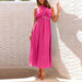 Color-Pink-Women Clothing Popular Elegant Slim One Shoulder Metal Thin Dress Dress-Fancey Boutique