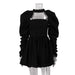 French Tube Top Dress Women High Grade Sexy Backless Long Sleeves Black Two Piece A Line Dress-Black-Fancey Boutique