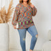 Color-Multi-Plus Size Slightly V neck Loose Knitted Top Loose Pullover Colorized Sweater Women-Fancey Boutique