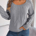 Color-Gray-Autumn Winter Casual Solid Color Twist Long Sleeve Pullover Women Clothing-Fancey Boutique