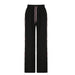 Street Sweet Spicy Wear Loose Woven Pants Personality Bow Stitching Wide Leg Slimming Show Casual Trousers for Women-Black-Fancey Boutique