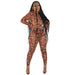 Color-Orange-Autumn Winter Personality Printed Sexy See Through Jumpsuit-Fancey Boutique