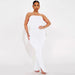 Color-White-Women Clothing Bubble Grid Tube Top Jumpsuit-Fancey Boutique