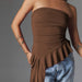 Color-Coffee-Women Clothing All Match Sexy Tassels Slim Fit Top Slim Fit Tube Top Vest Bottoming Shirt-Fancey Boutique