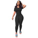 Color-Black-Women Clothing Sexy Casual Super Elastic Rib Tight Sports Two-Piece Set-Fancey Boutique