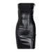 Color-Black-Sexy Bandeau Slim Fit Slimming Sheath Women Faux Leather Dress Women Clothing-Fancey Boutique