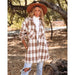 Color-Khaki-Plaid Printed Long Woolen Coat Women-Fancey Boutique