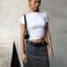 Color-White-Summer Tight Slimming Cropped All Match Off Neck Pleated Casual Women Clothing-Fancey Boutique