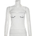 Color-Winter Trendy Women Clothing off-Shoulder Slim Embroidered Letters Cropped Vest-Fancey Boutique