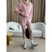 Color-Pink-Summer Oxygen Light Breathable Hood Coat Wide Leg Shorts Sun-Proof Two Piece Suit-Fancey Boutique
