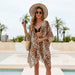 Summer Women Clothes Leopard Print Batwing Shirt Mid Length Cardigan Blouse-Fancey Boutique