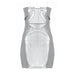 Color-Silver-Women Clothing Faux Leather Personality off Neck Low Cut Sexy Sheath Sleeveless Backless Dress Women-Fancey Boutique