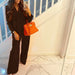 Color-Coffee-Autumn Winter Solid Color Blazer Casual Wide Leg Pants Suit-Fancey Boutique