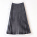 Color-Gray-Woolen Pleats A Line Skirt Women Autumn Winter Drooping Slimming Mid Length Woolen Skirt Retro Folding Fan Skirt-Fancey Boutique