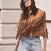 Tassel Coat Women Suede Solid Color Short Vest Jacket Coat-Light Brown-Fancey Boutique