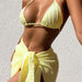 Color-Yellow-Women Swimsuit Three Piece Suit Sexy Halter Tulle Skirt Bikini Split Bikini Swimsuit-Fancey Boutique