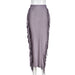 Color-violet-Women Clothing Personality Hollow Out Cutout out Sexy Glossy Tassel Skirt Women Dress-Fancey Boutique