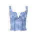 Color-Summer Women Clothing Sexy Lace Edge Plaid Back Hollow Out Cutout Camisole-Fancey Boutique