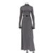 Women Clothing Short Hood Top High Waist Side Slit Unique Skirt Spring Autumn Two Piece Set Women-Gray-Fancey Boutique