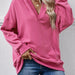 Color-Coral Red-Autumn Winter Women Tops Solid Color Hooded Kangaroo Pocket Long Sleeve Women Sweater-Fancey Boutique