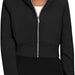 Color-Black-Women Clothing Hooded Zipper Short Casual Velvet Long Sleeve Sweatshirt-Fancey Boutique