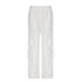 Color-White-Women Streetwear Eyelet Ribbon Straight Cargo Pants High Waist Elastic Loose Casual Woven Trouser-Fancey Boutique