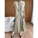 French High End Office Blazer Waistcoat Dress Three Piece Suit-Light Green Coat-Fancey Boutique