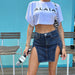 Sexy Slit Denim Skirt Summer Casual All Matching Slim Fit Skirt-Blue-Fancey Boutique