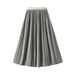 Color-Green Beans-Elegant Pleated Skirt Double Pleated Draping Summer Slimming Mid Length Pleated Skirt-Fancey Boutique
