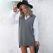 Color-Gray-1-Winter Solid Color Women Sweater Vest Mid-Length Sleeveless Top Sweater-Fancey Boutique