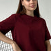 Summer Clothes T Shirt Women Cotton Basic Loose Top Soft T Shirt-Burgundy-Fancey Boutique