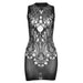Color-Black-Spring Women round Neck Sleeveless See through Sexy Sheath Bottom Dress for Women-Fancey Boutique