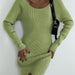 Long Sleeve Mid Length Fall Winter Sweater Dress Backless Tight Sexy Slit Knitted Dress for Women-Fancey Boutique