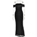 Color-Black-Dress Sexy Slim Fit Backless off-Neck Mesh Stitching Hip Dress-Fancey Boutique