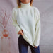 Color-White-Autumn Winter Top Solid Color Turtleneck Long Sleeve Bottoming Shirt Sweaters Pullover Women-Fancey Boutique