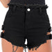 Color-Black-Jeans High Waist Street Ripped Hollow Out Cutout Girls Jeans Shorts-Fancey Boutique