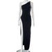 Color-Black-Women Clothing Summer One Shoulder Sleeveless Asymmetric Sexy Dress-Fancey Boutique