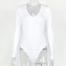 Color-White-Autumn Winter Bottoming Shirt Tight Sexy Women Clothing Modal Long Sleeve V-neck Bodysuit-Fancey Boutique