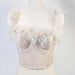 Color-Apricot-Live Broadcast High Grade Ostrich Fur Super Fairy Boning Corset Tube Top Shaping Drawstring Slim Fit Bare Back Feather Sling-Fancey Boutique