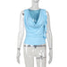 Summer Sexy Top Simple Casual All Match Collar Basic Vest for Women-Blue-Fancey Boutique