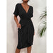 Color-Black-Women Clothing Sexy Deep V Plunge Neck Slim Fit Sheath Dress for Women-Fancey Boutique